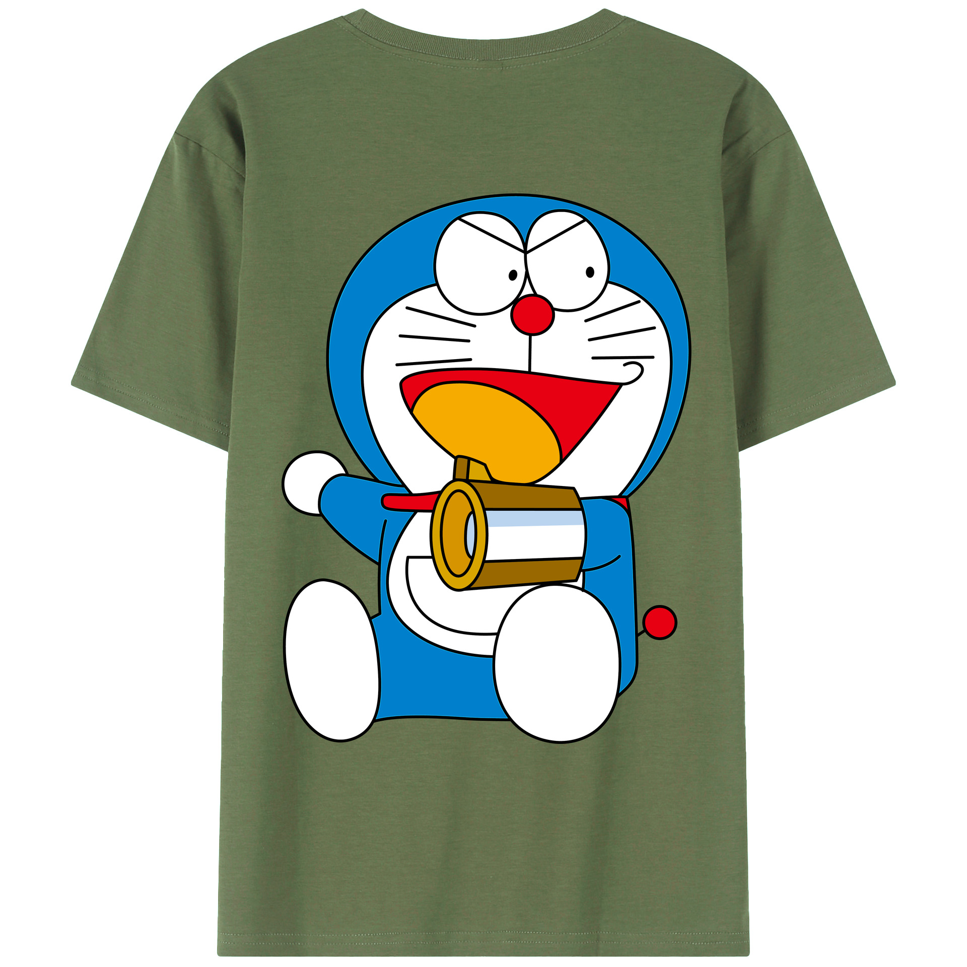 （画像用） ドラえもん Doraemon 綿100％ メンズ半袖Tシャツ（バックプリント） 通気性